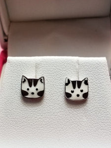 Children's Sterling Silver Earrings - Cats