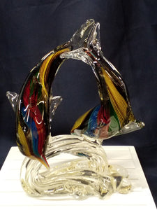 Glass Figurine - Dancing Dolphins