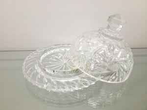 Crystal Butter Dish - Pinwheel Pattern
