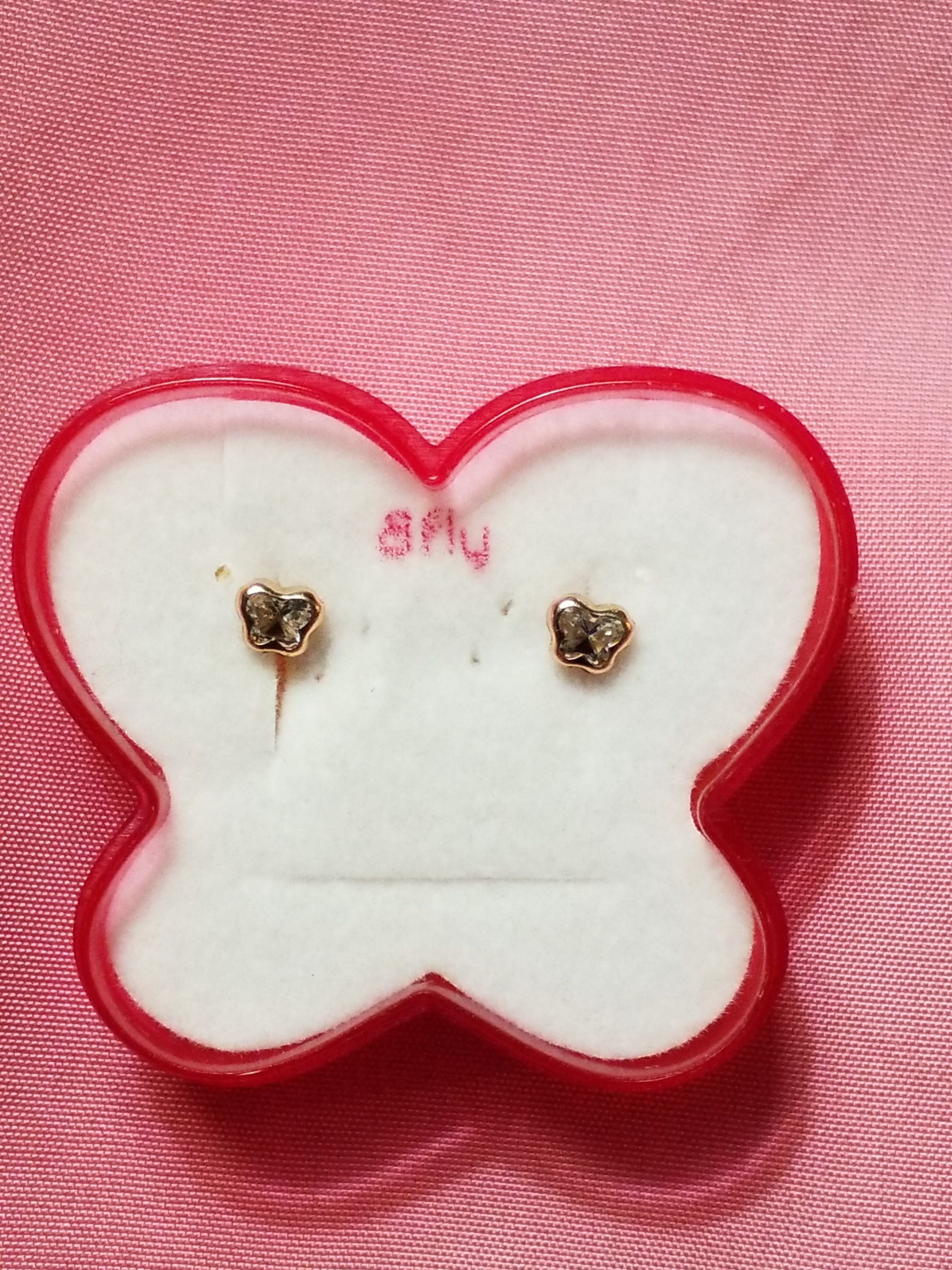 Children's 14Kt  Earrings - Screwbacks - Butterfly Design