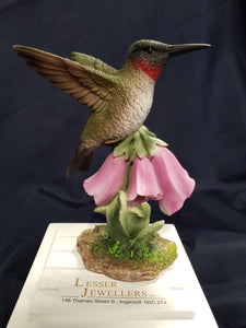 Bird Figurine - Hummingbird on Foxglove 87758-K