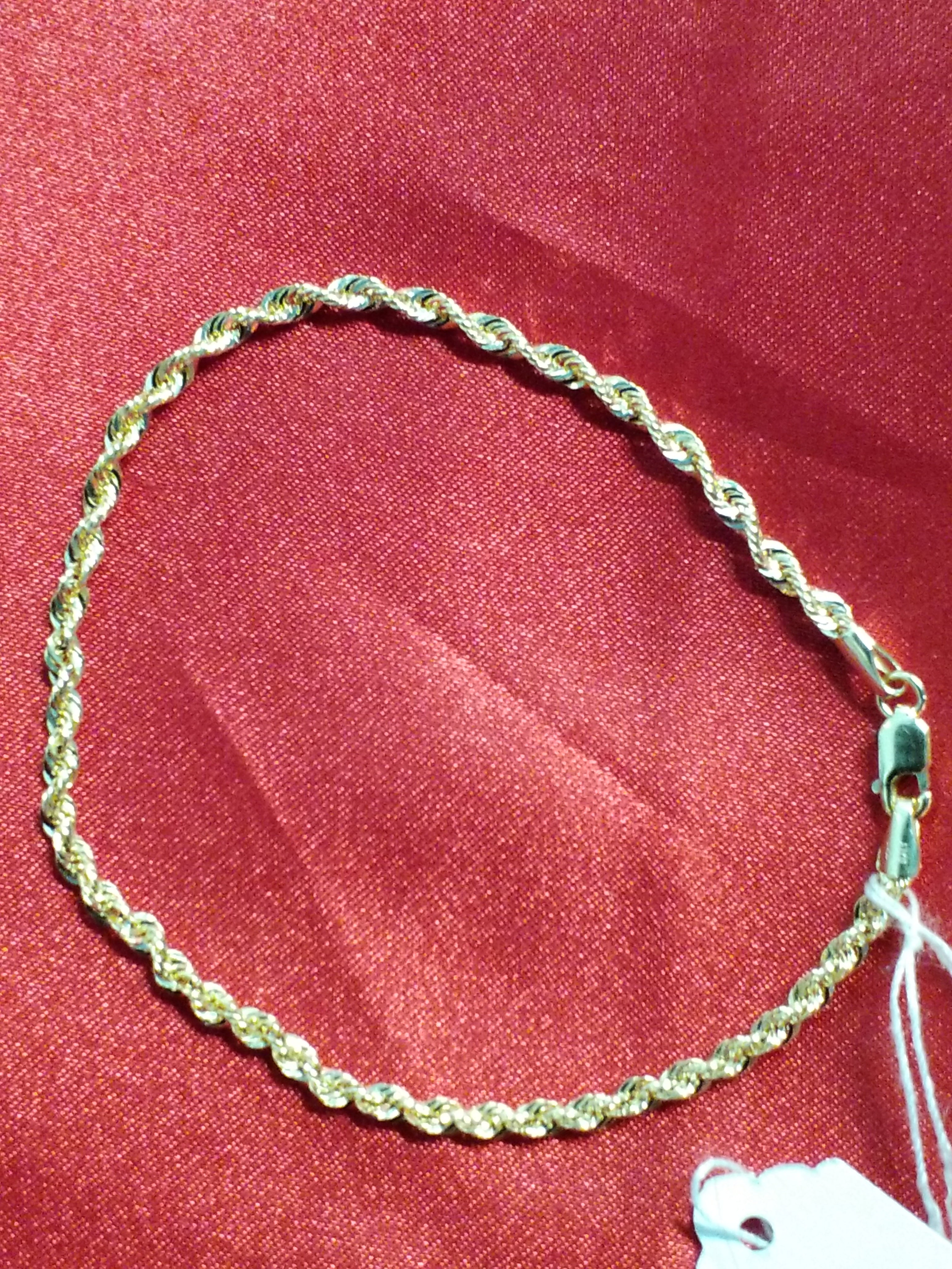 10Kt Yellow Gold Rope Style Bracelet