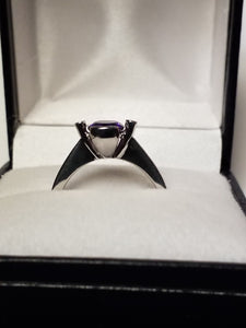 Oval Cut Amethyst Ring with Diamonds. 845T13A