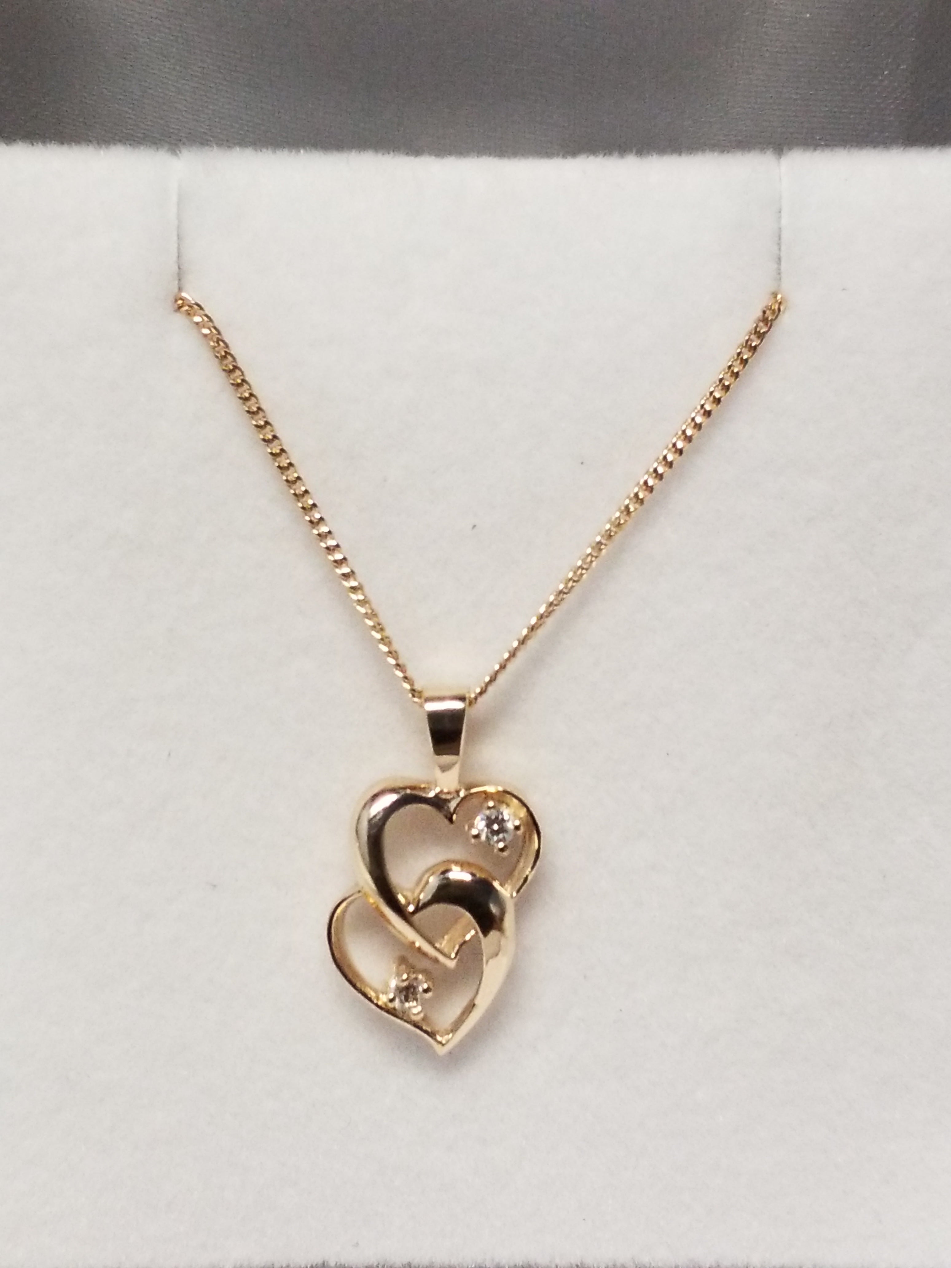 Diamond Pendant - Double Heart - P1080