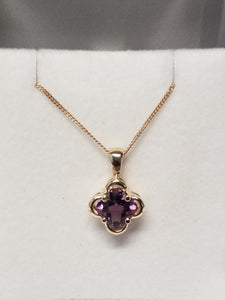 Floral Cut Amethyst Pendant - Matching Earrings also available