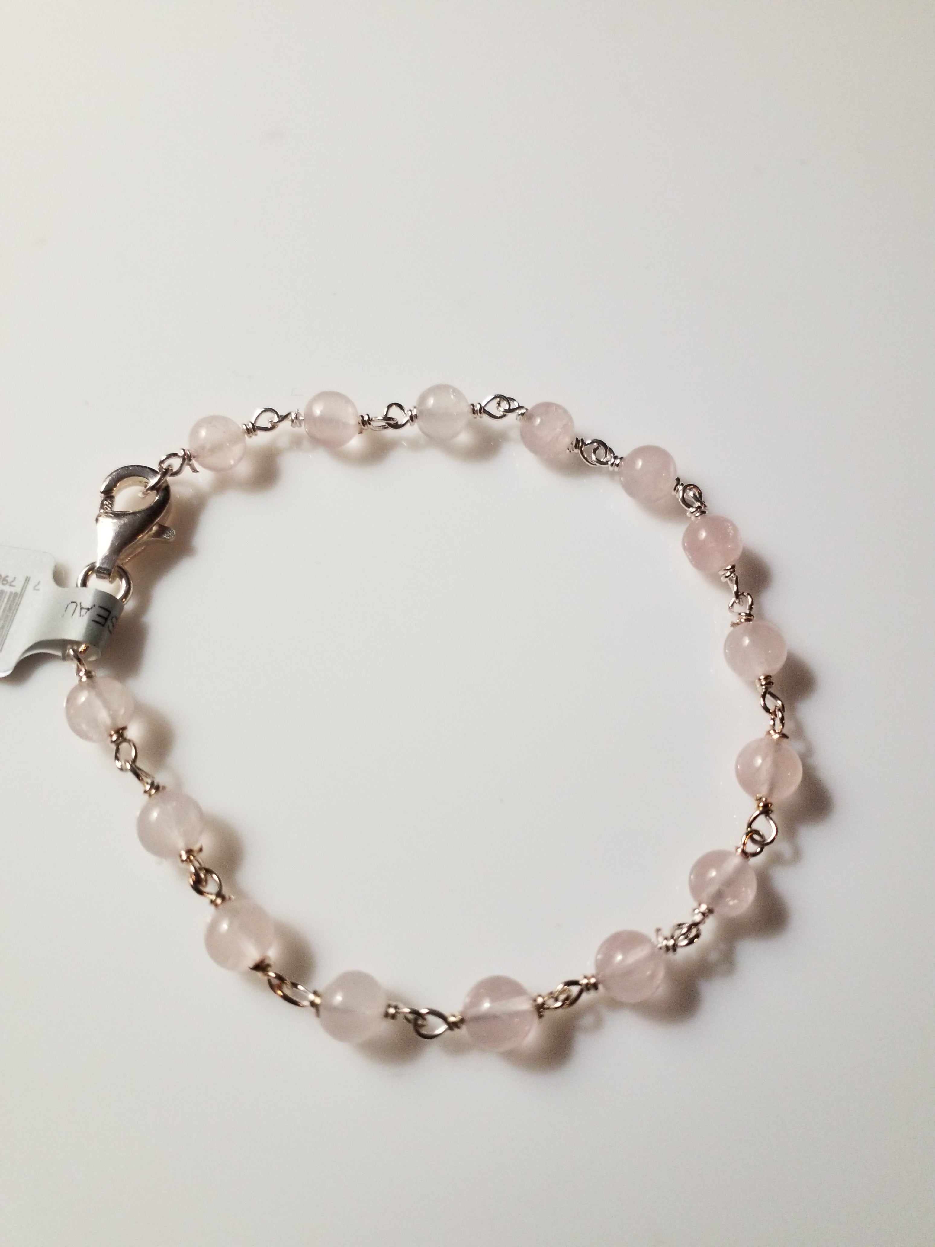 S/SBracelet with Rose Quartz Stones