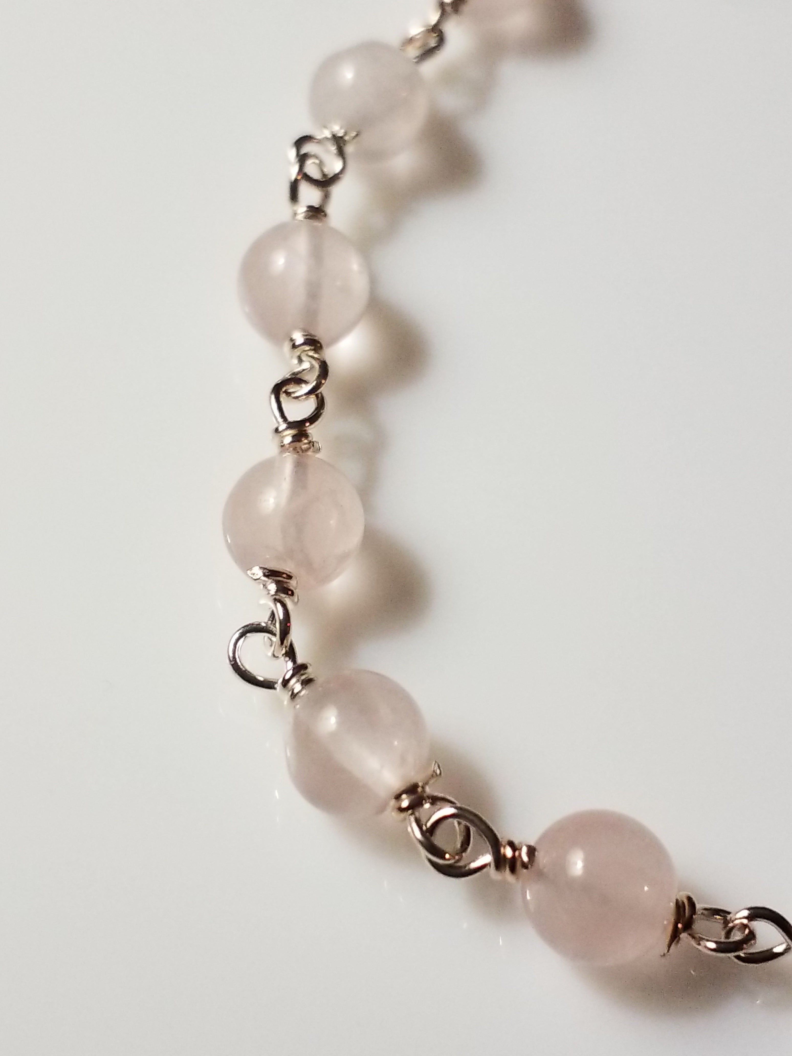 S/SBracelet with Rose Quartz Stones