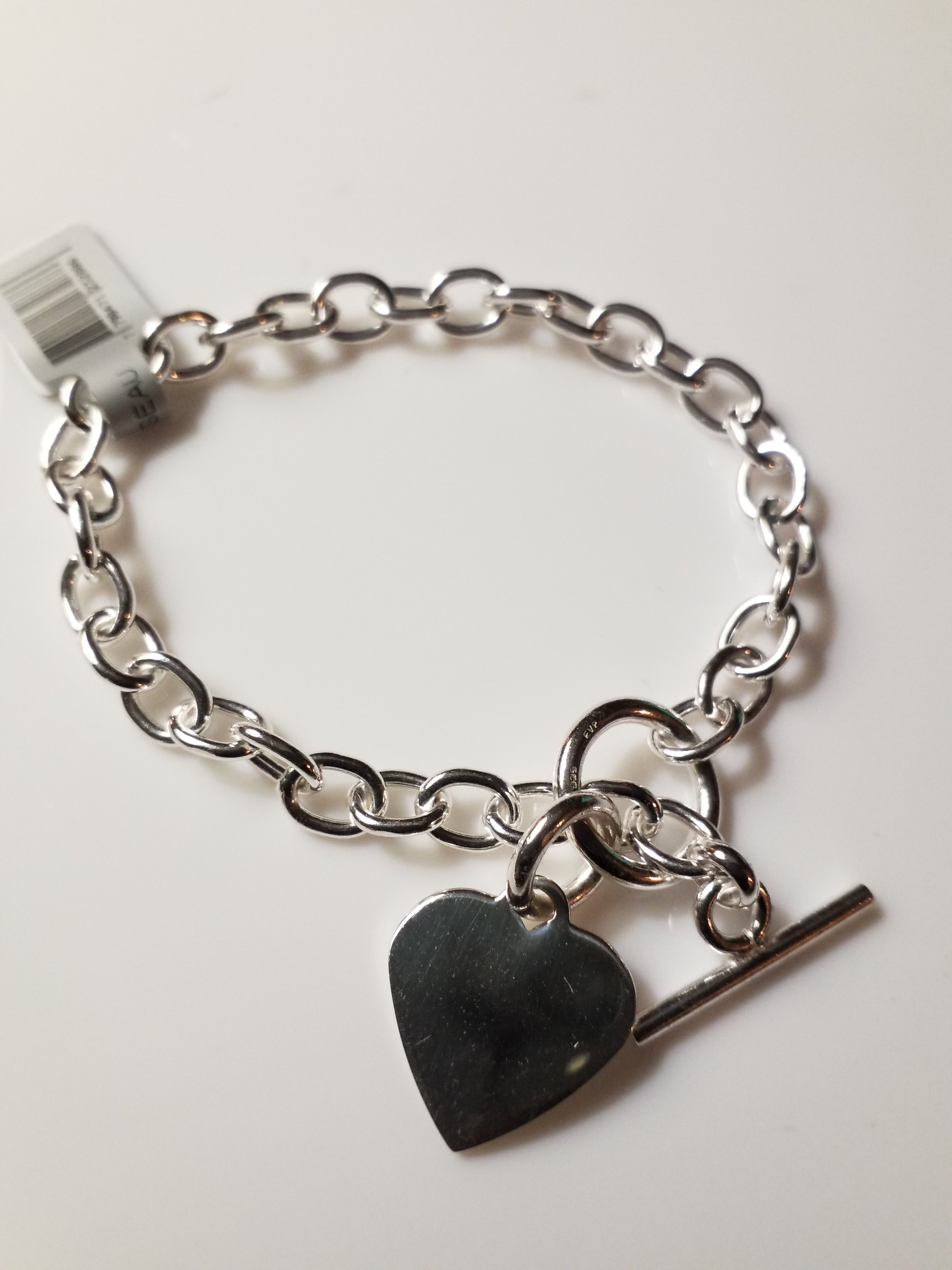 S/SBracelet - Tiffany Clasp with Engravable Heart