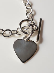 S/SBracelet - Tiffany Clasp with Engravable Heart