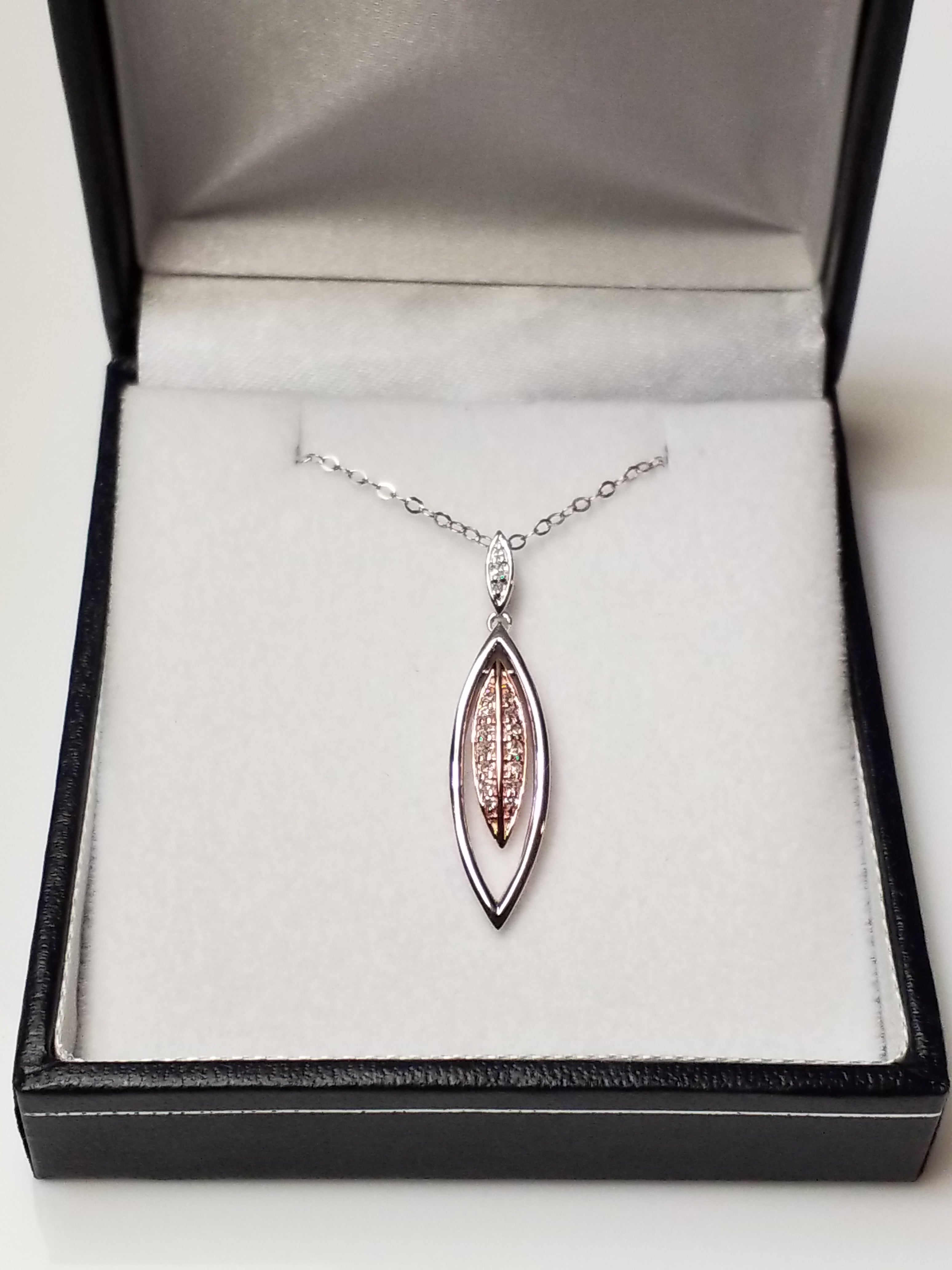 Diamond Pendant - Rose and White Gold