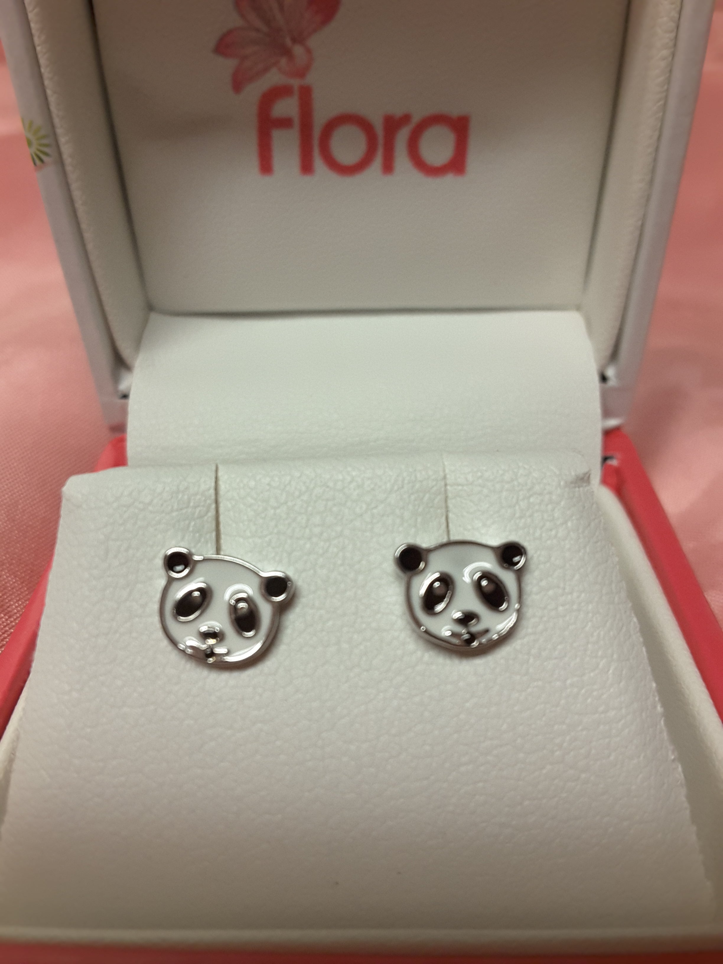 Children's Sterling Silver Earrings - Panda