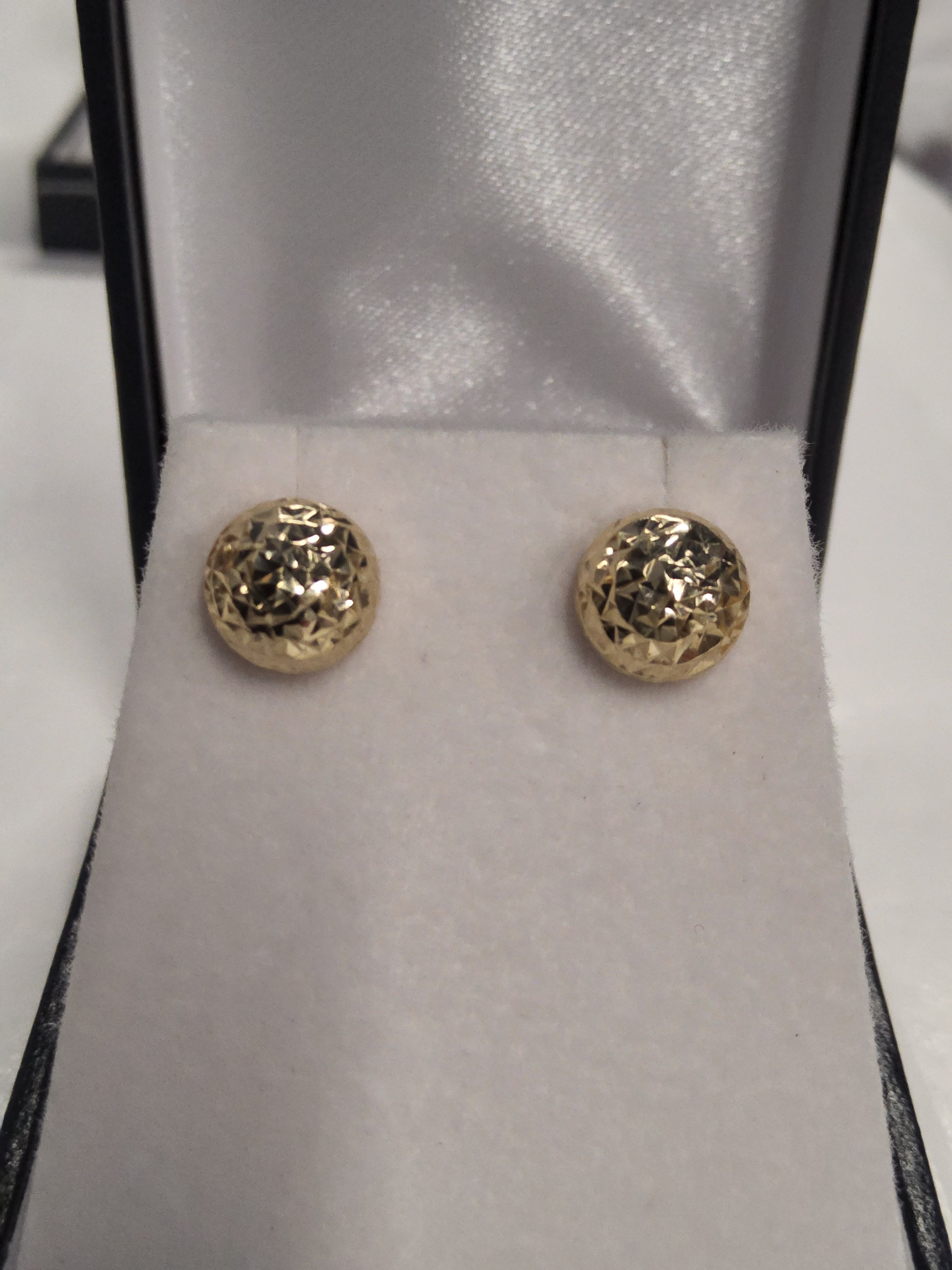 Gold Stud Earrings - Button