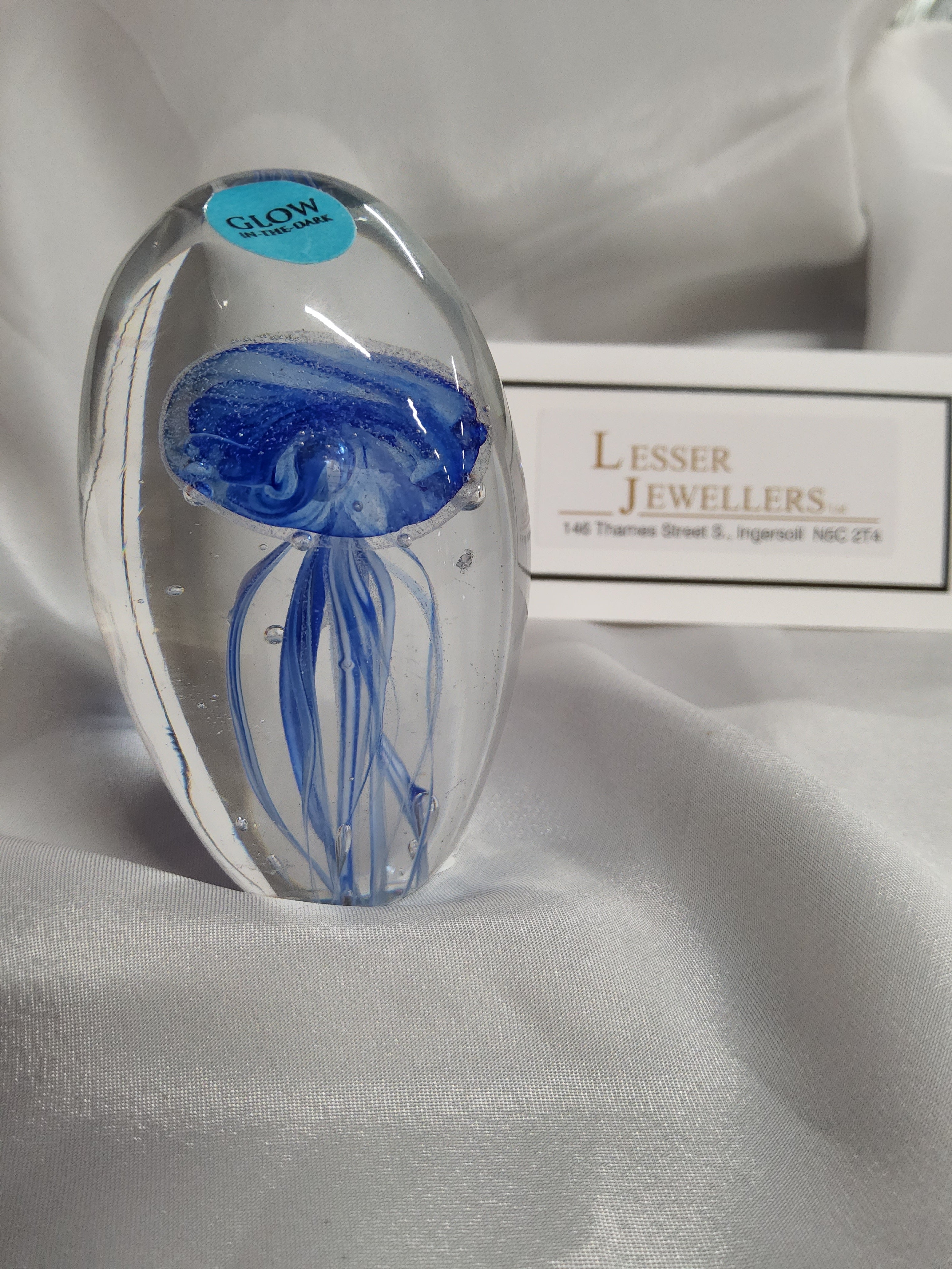 Glass Paperweight - Mini Jellyfish - Glow in the Dark - Assorted Colours