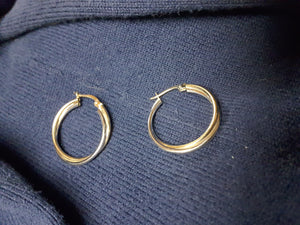 Two-Tone Gold Hoop Earrings 23mm