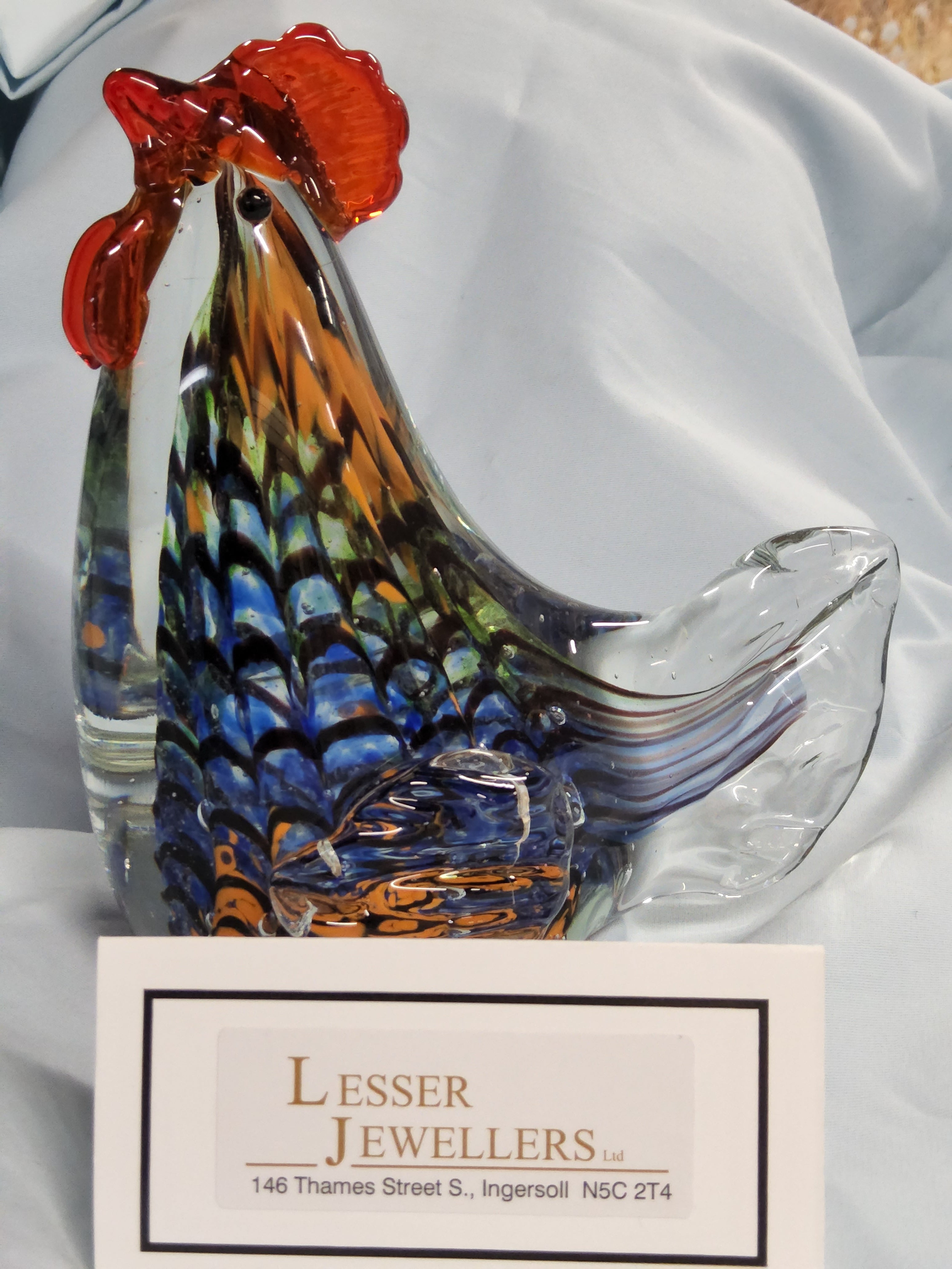 Bird Figurine - Glass Rooster