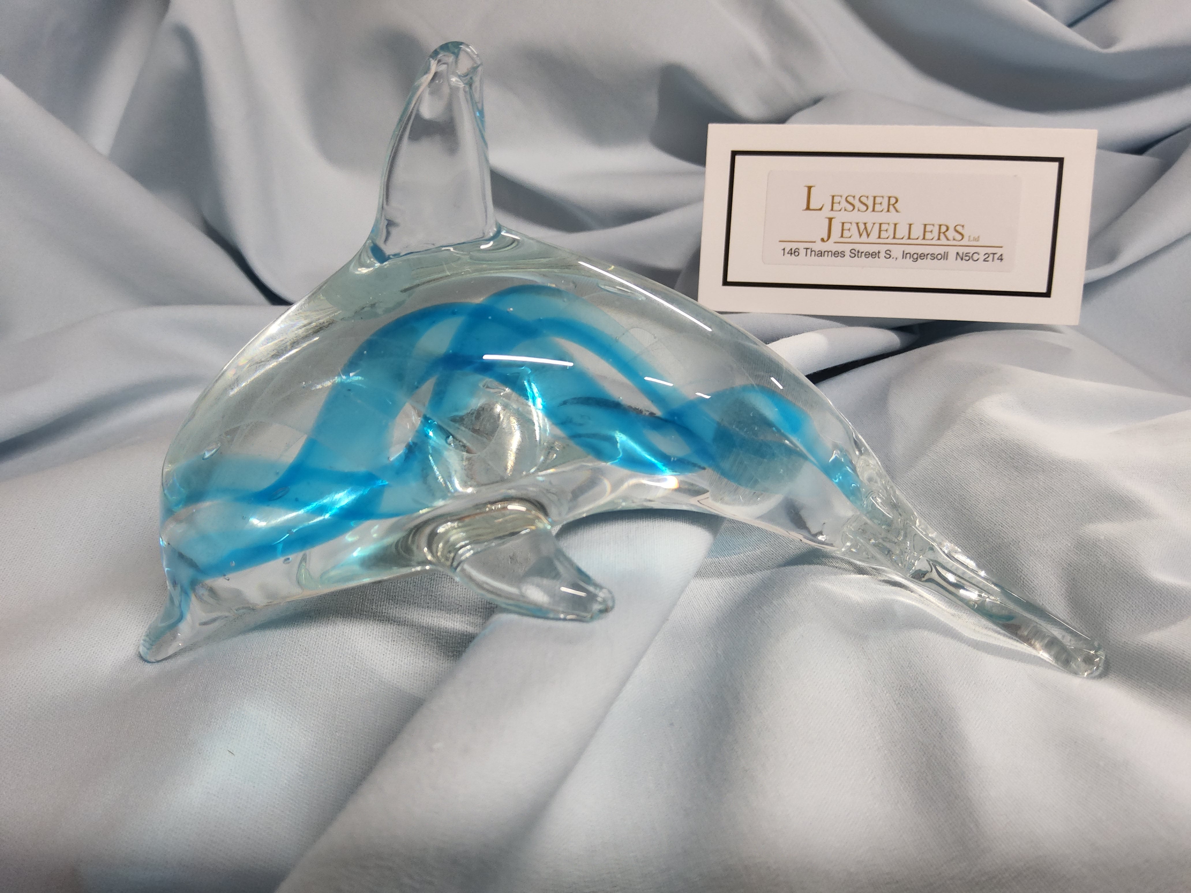 Glass Figurine - Dolphin - Glow in the dark - Assorted colours available