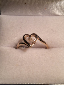 Ring - Heart with Diamond