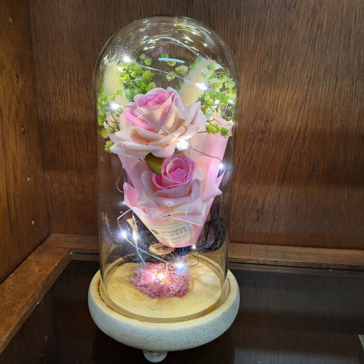 Table Decoration Light-up - Pink rose bouquet – Lesser Jewellers