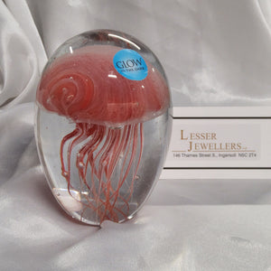 Glass Paperweight - Jellyfish - Glow in the Dark