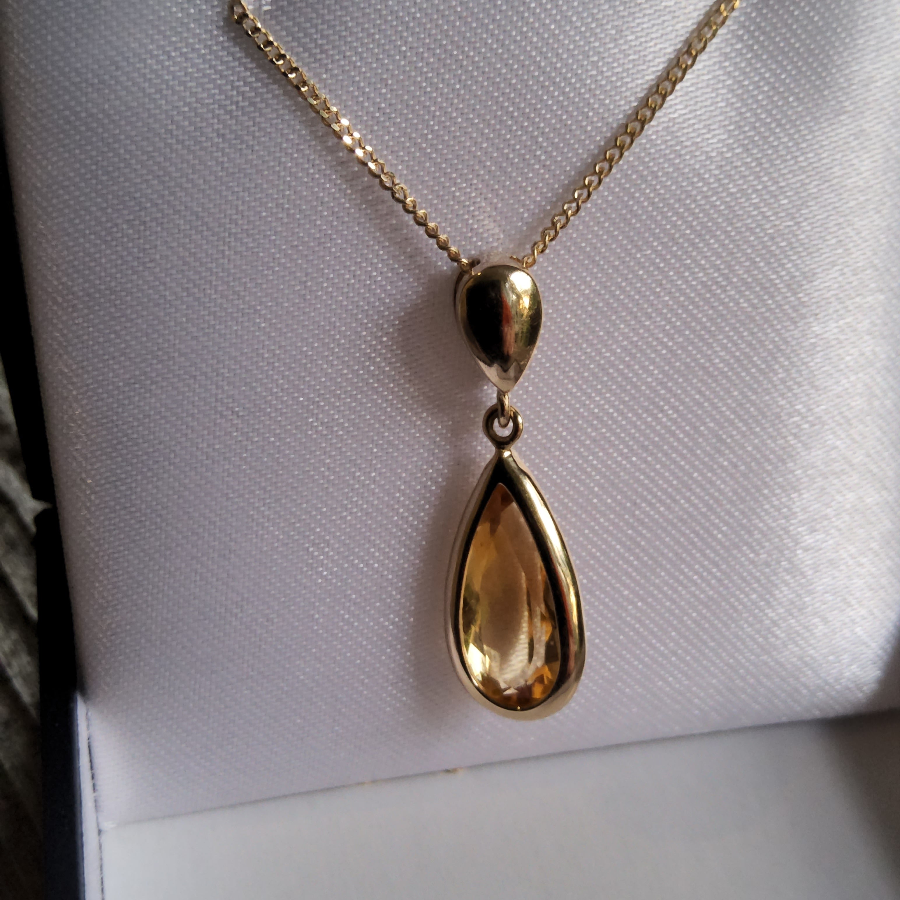 Pear Shape Cut Citrine Pendant