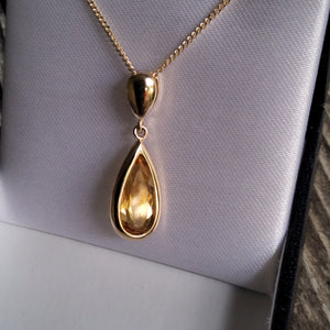 Pear Shape Cut Citrine Pendant