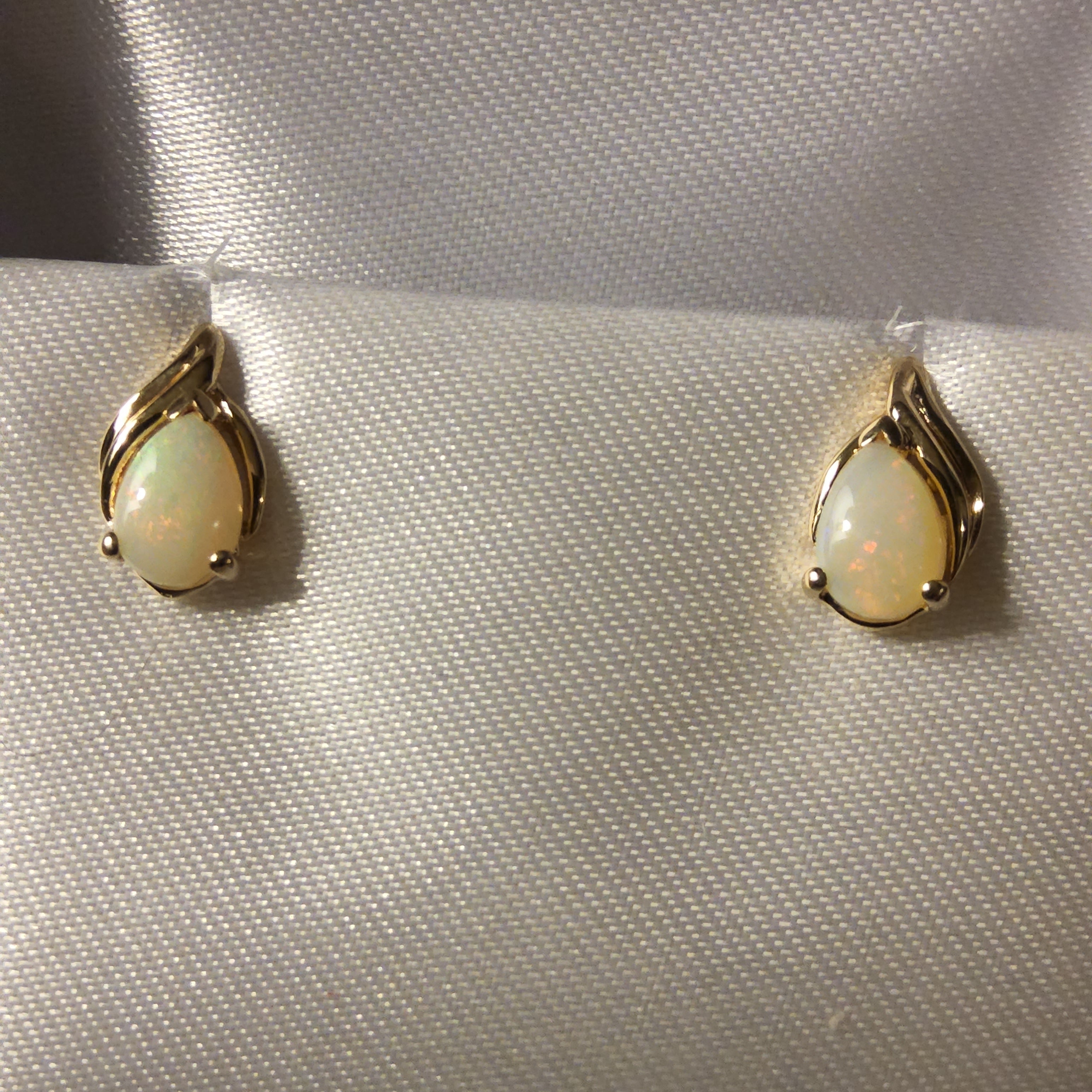 Opal Earrings - Pear Shaped Cut
