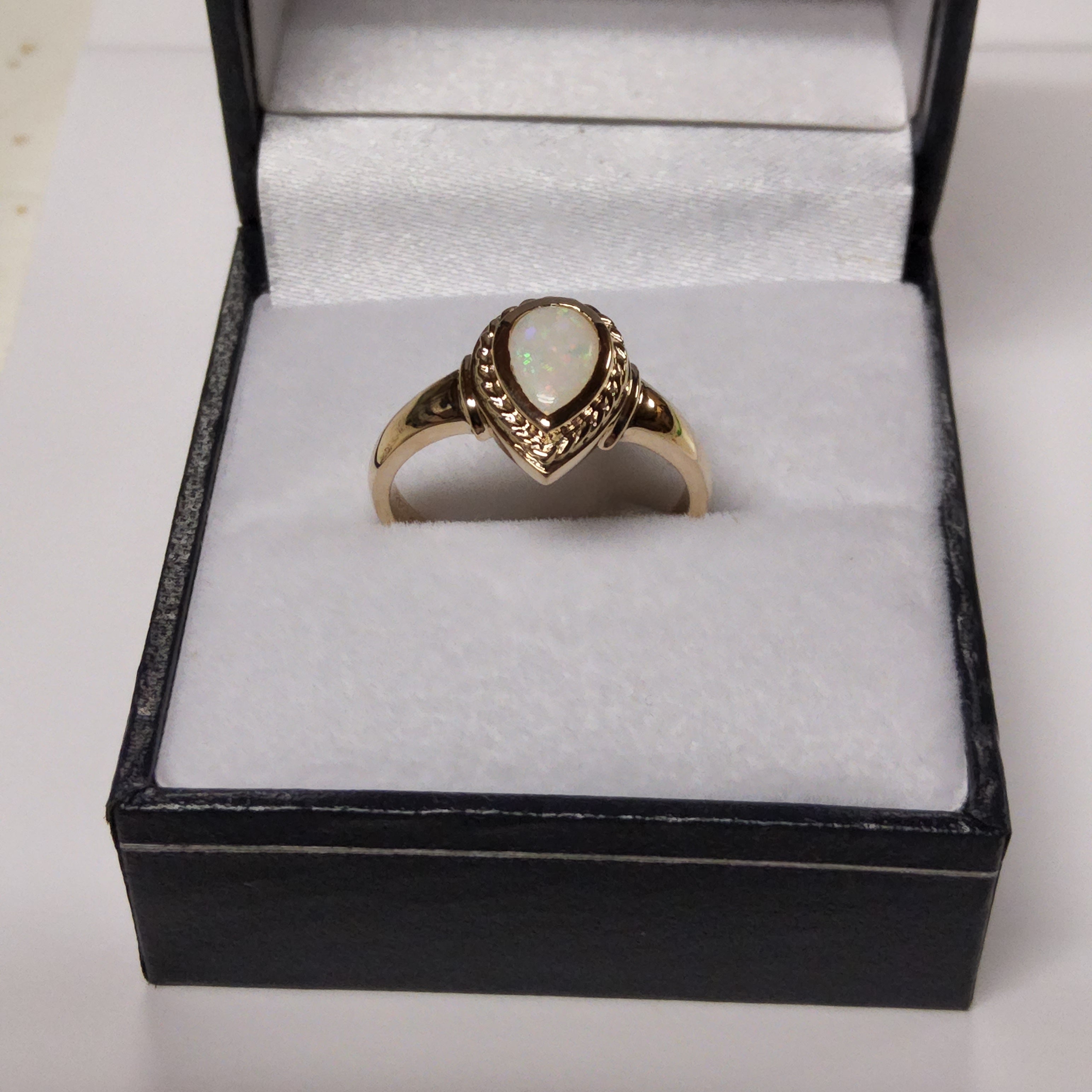 Opal Ring - Pear Shaped Cut