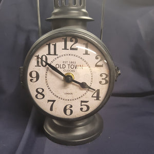 Table Clock - Metal Decorative Railroad Lantern Clock