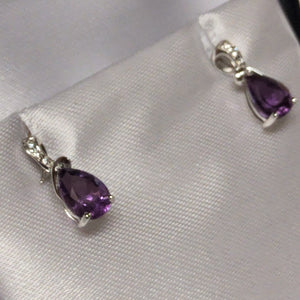 Amethyst Earrings with Diamonds