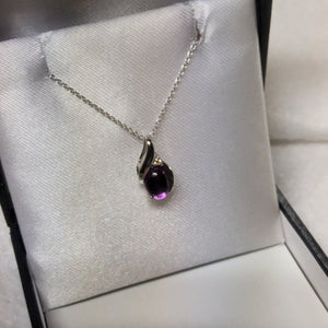 Amethyst Pendant with Diamond