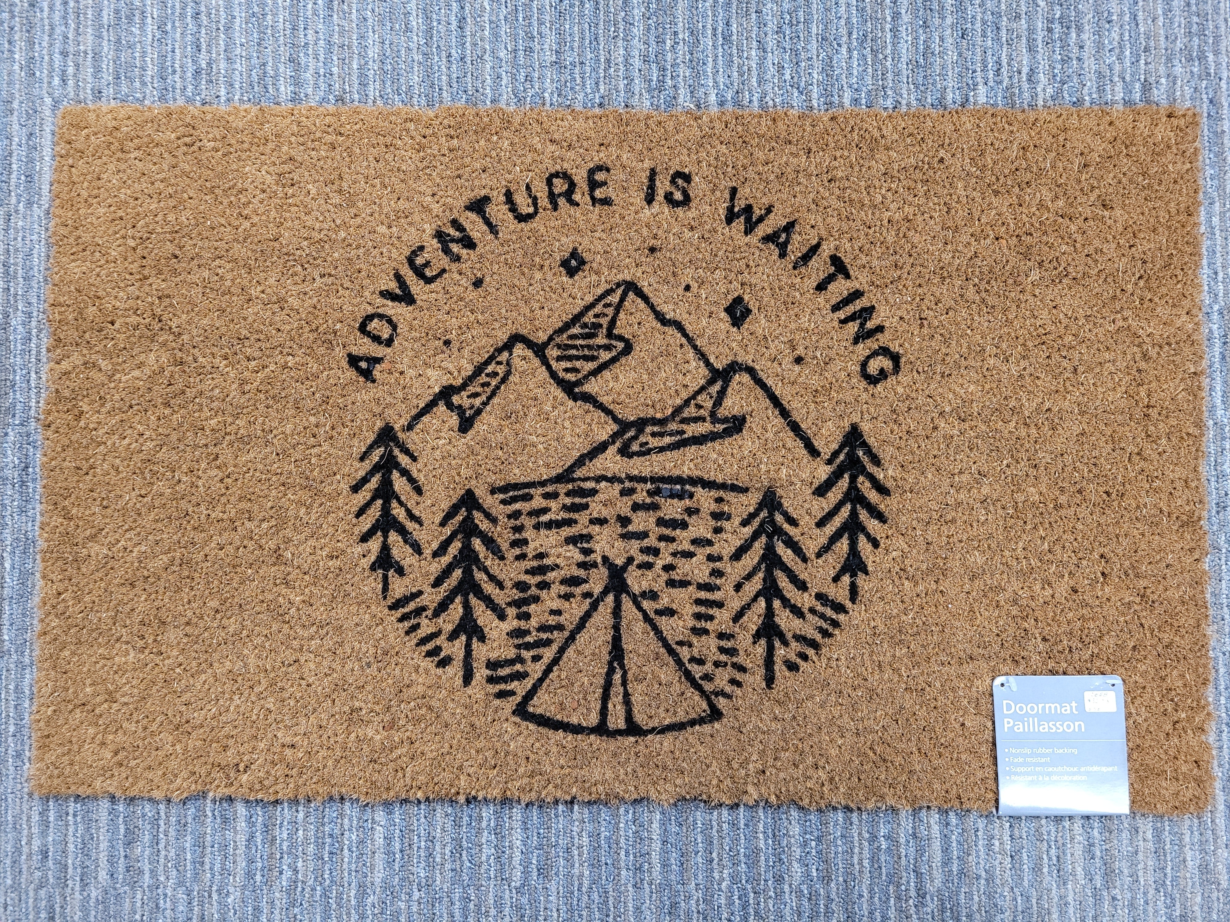 Doormat - "Adventure is Waiting" - Coir Mat