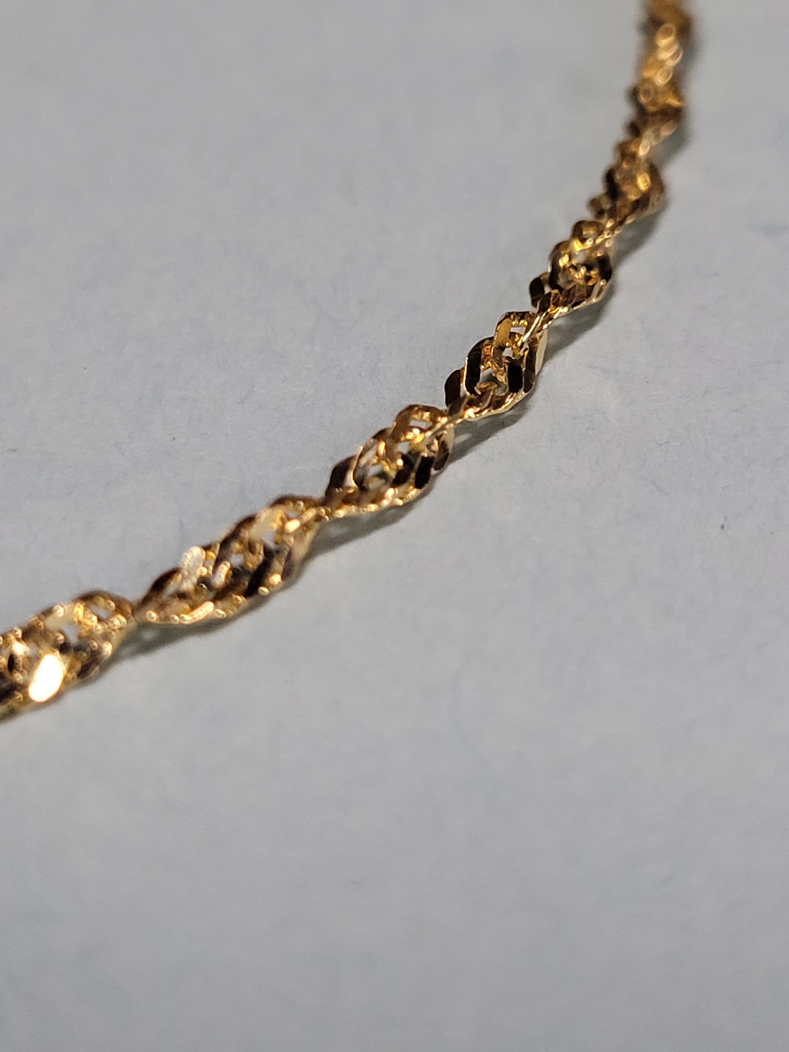 10Kt Yellow Gold Singapore Style Anklet