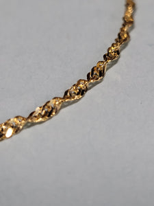 10Kt Yellow Gold Singapore Style Anklet
