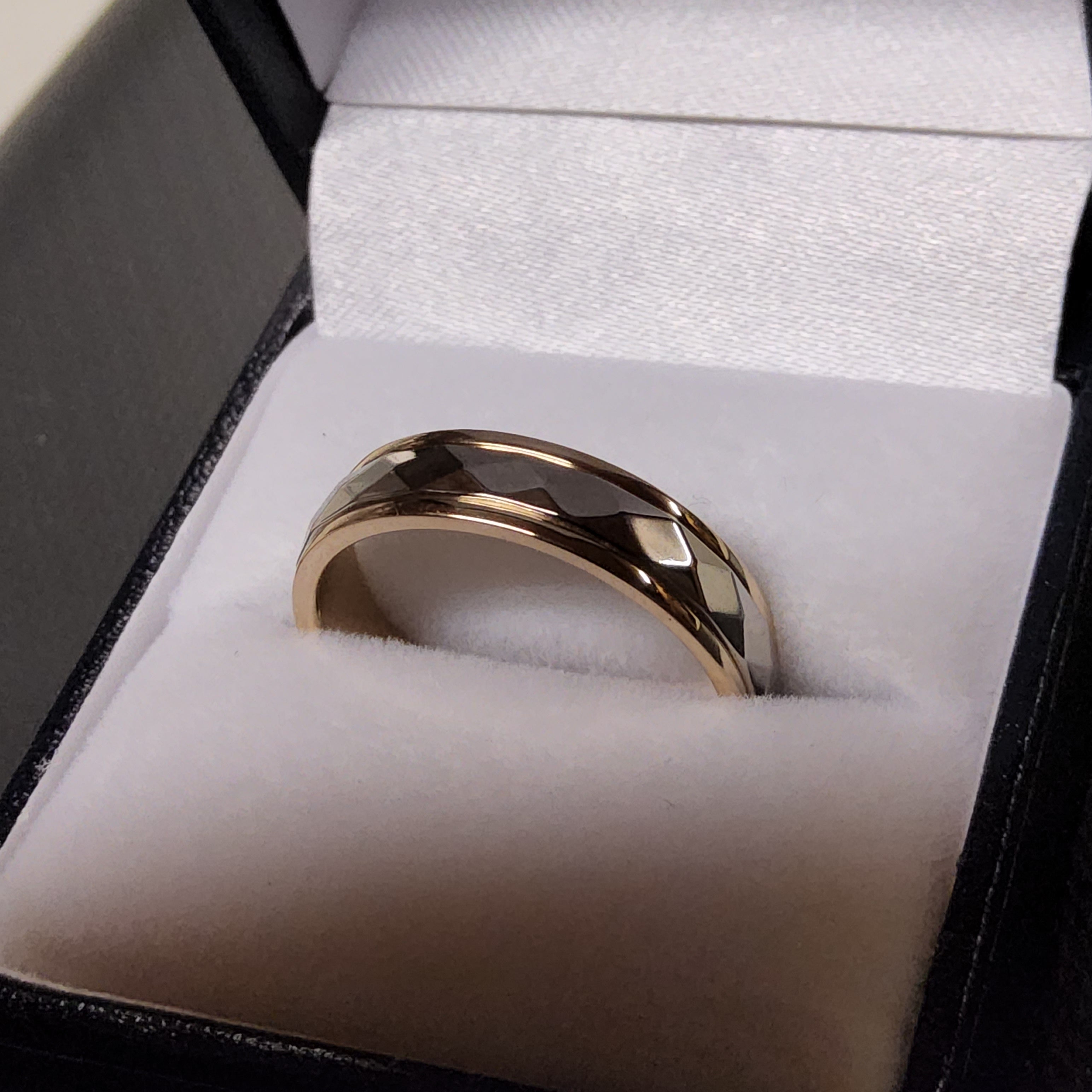 Gold Wedding Band - 5mm 10Kt Two-Tone Gold - Mens