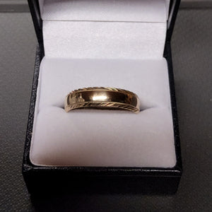 Gold Wedding Band - 6mm 10Kt Yellow Gold - Mens