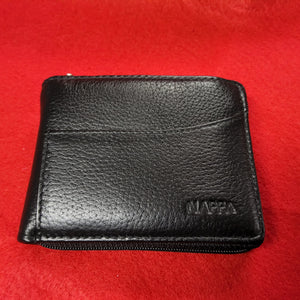 NAPPA Leather Wallet - All-around Zipper - RFID Identity Block - Zippered Change Purse