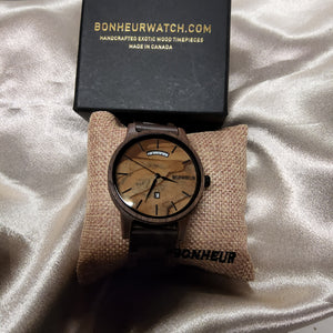 Men's Bonheur Exotic Wood Watch - MATTERHORN (Walnut 42mm)