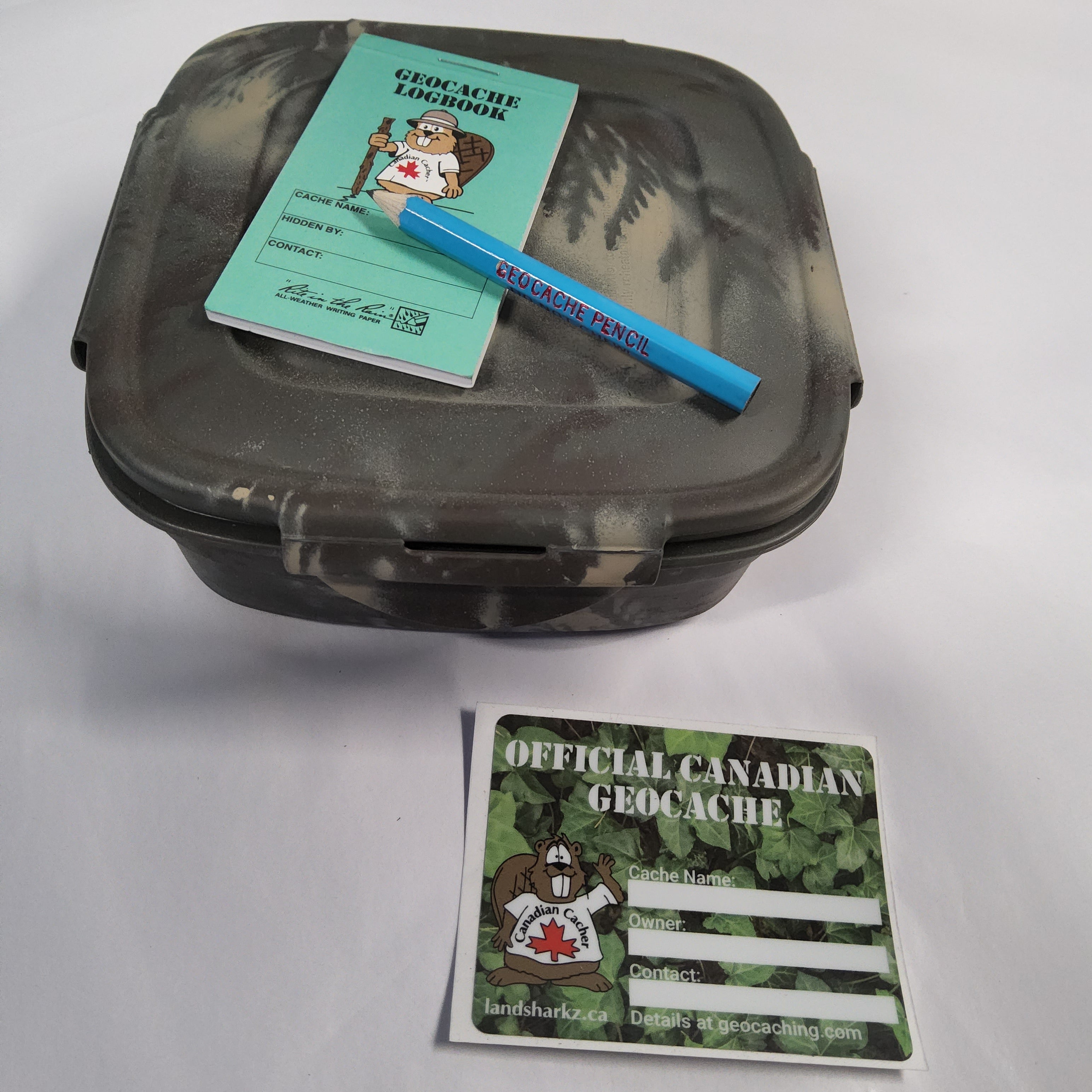 Geocaching - Camouflaged Geocache Lock-n-lock Container - Ready to go - Assorted sizes