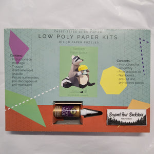Low Poly Paper Kits - with glue and bamboo stick included - Complexity 2/5 - Assorted Designs