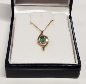 Marquise Cut Emerald Pendant