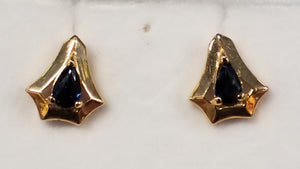 Pear Shape Cut Blue Sapphire Earrings and Pendant Set
