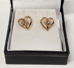 Diamond Earrings - Heart