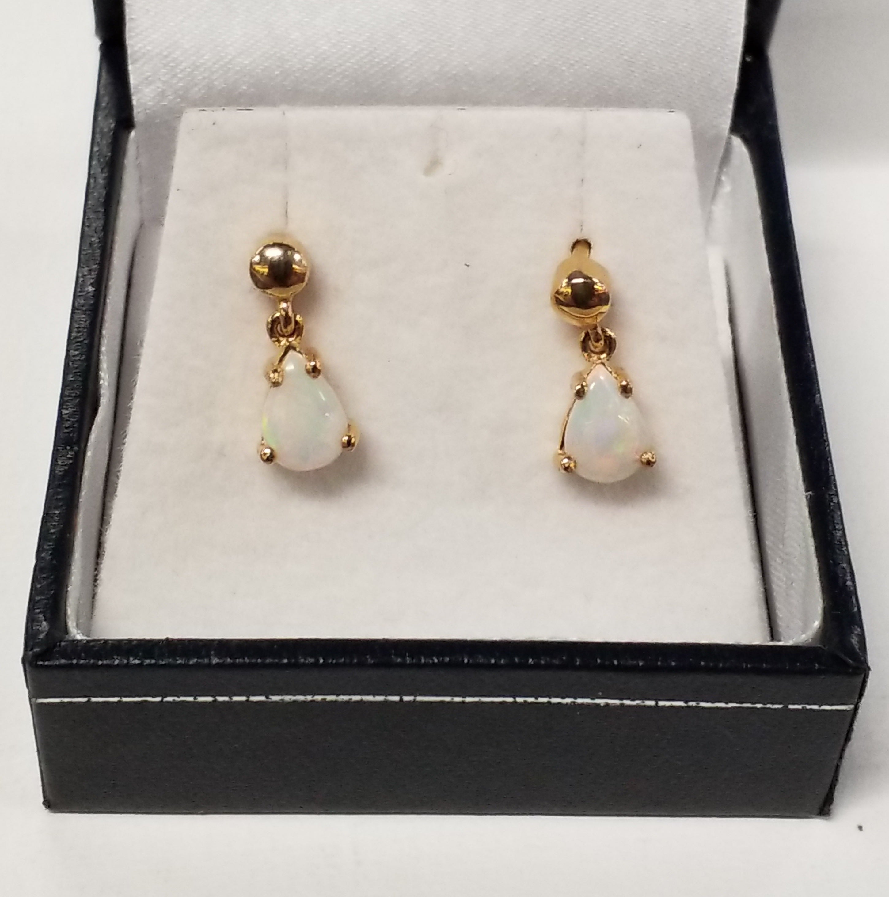 Pear Shape Cut Opal Earrings