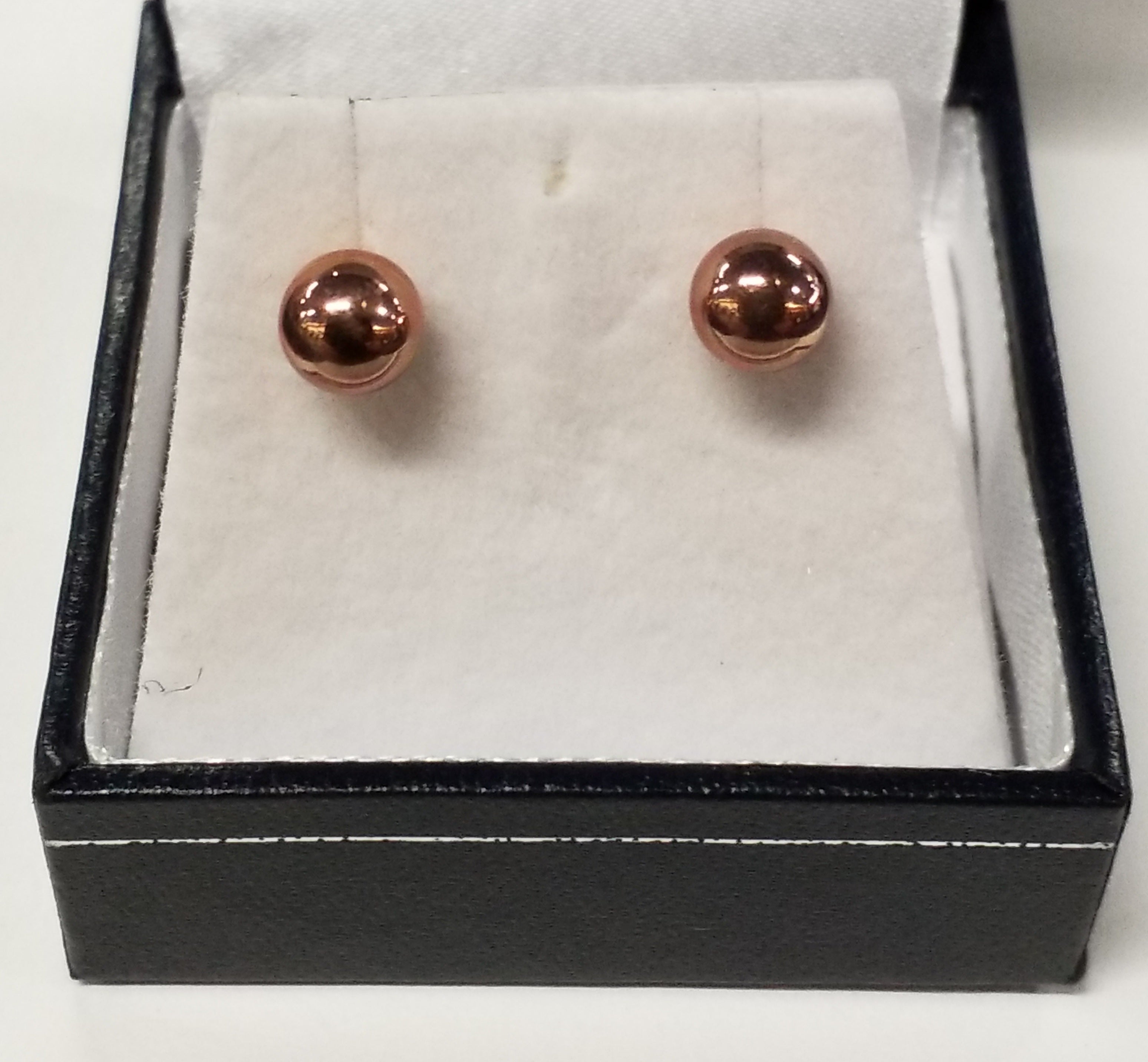 Gold Ball Stud Earrings 4mm - Rose Gold