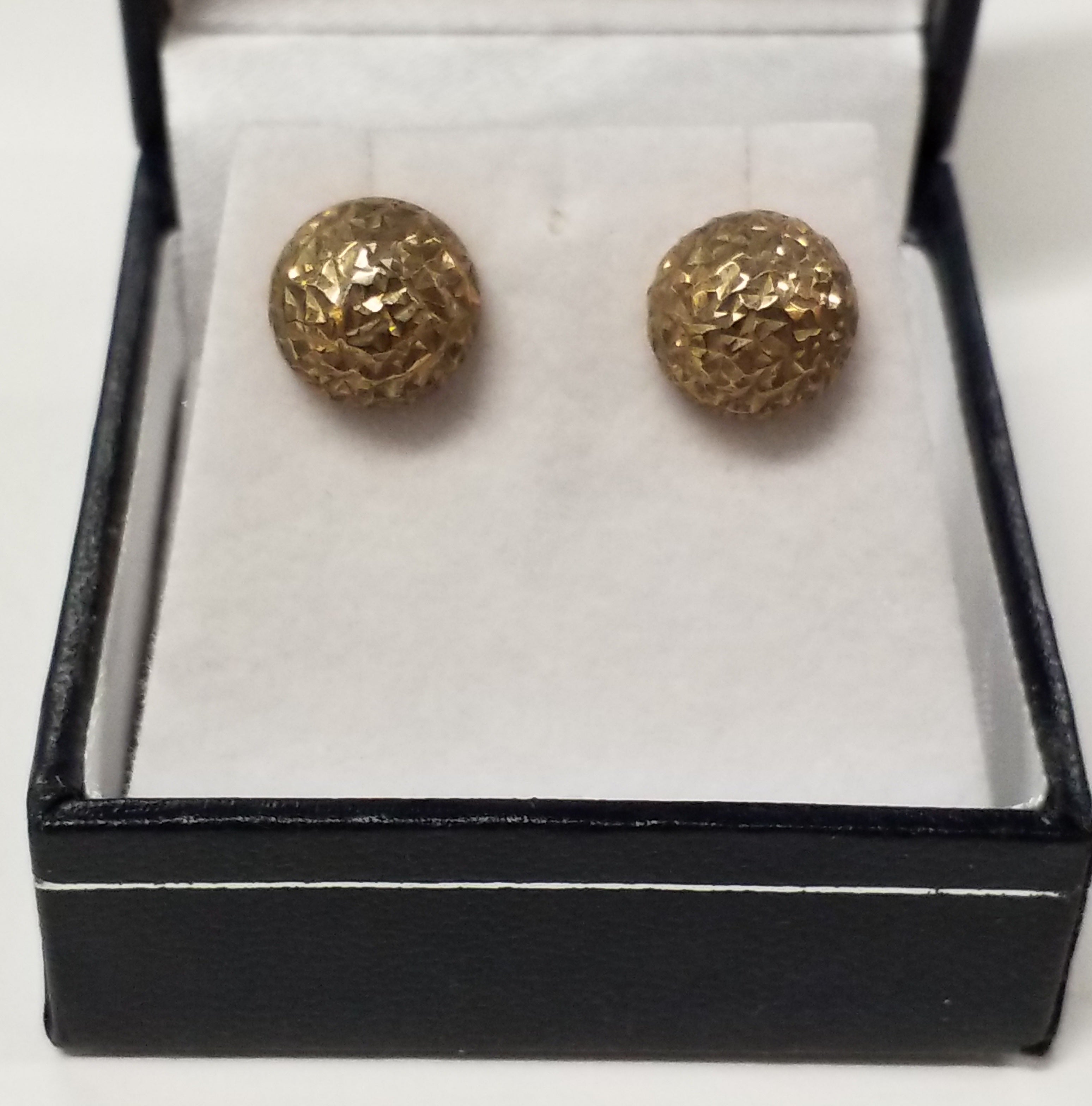 Gold Stud Earring - Button