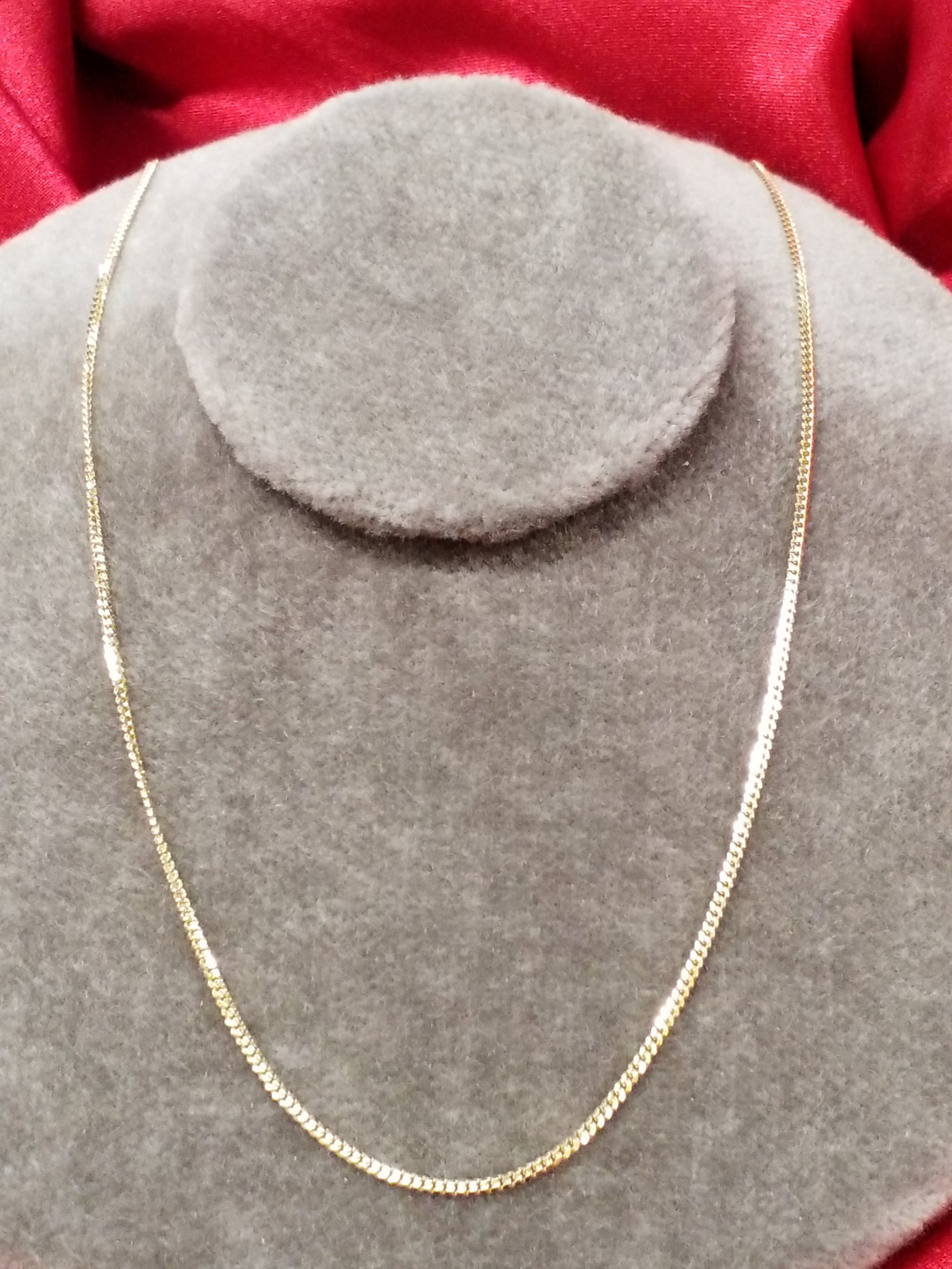 22" 10Kt Yellow Gold Curb Style Chain