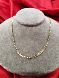 20" 10Kt Yellow Gold Figaro Style Chain