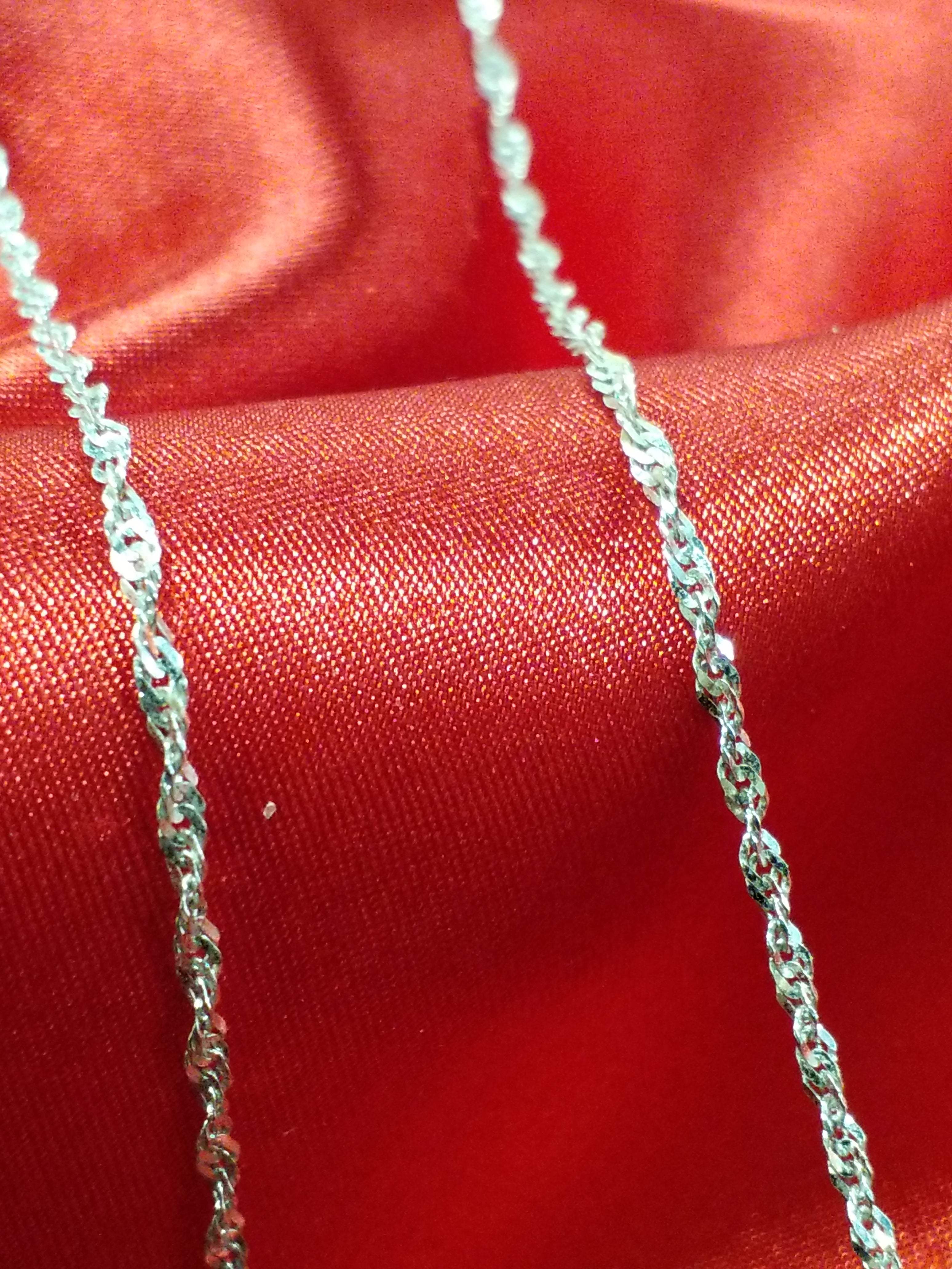 18" 10Kt White Gold Singapore Style Chain - in-stock options